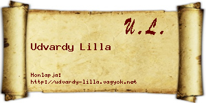 Udvardy Lilla névjegykártya